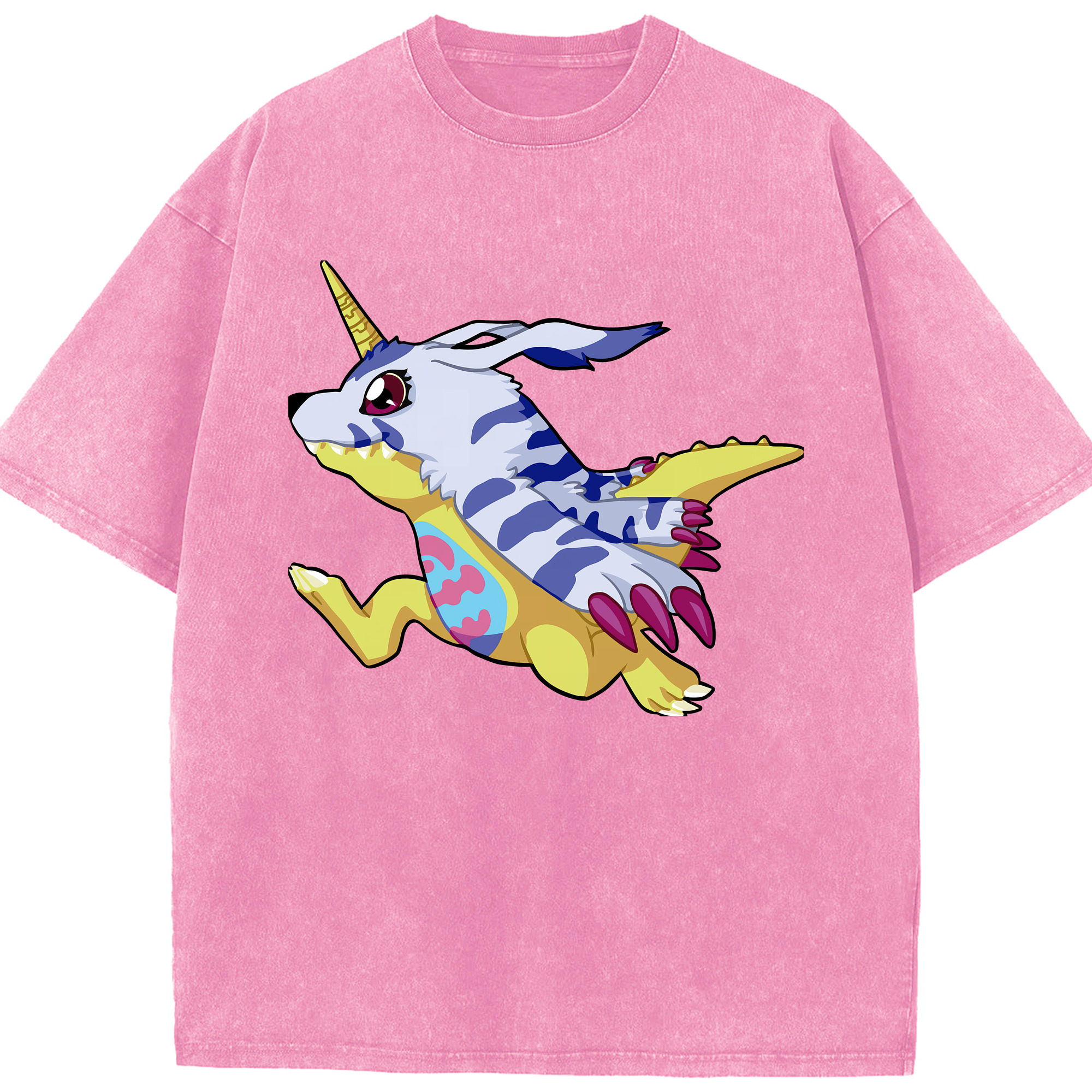（画像用） Digimon デジタルモンスター/デジモン 綿100% ヴィンテージ風 半袖Tシャツ（フロントプリント）